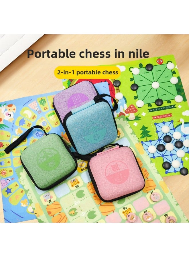 شطرنج صغير للجيب Gobang Colosseum Chess Flying Chess Goose Chess Snake Chess Double Checker 14in1 ألعاب لوحية تعليمية - اللون: 14in1 - Image 2