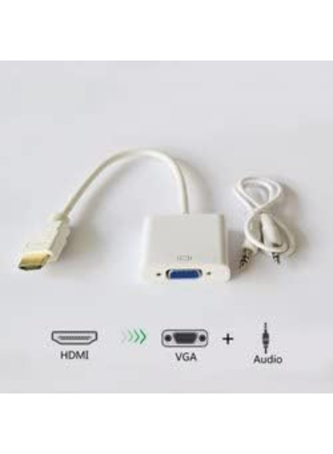 محول AB-33H من HDMI إلى VGA مع صوت – كابل تحويل فيديو وصوت بدقة Full HD 1080p لتوصيل اللابتوب أو التلفزيون بشاشات وبروجكتورات VGA - Image 2