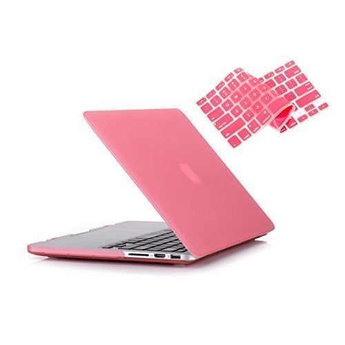 RUBAN Case Compatible with MacBook Pro 13 inch 2015 2014 2013 2012 (A1502 & A1425 Models), Plastic Hard Shell Case & Keyboard Cover for Old Version MacBook Pro Retina 13 Inch, Pink - Image 1