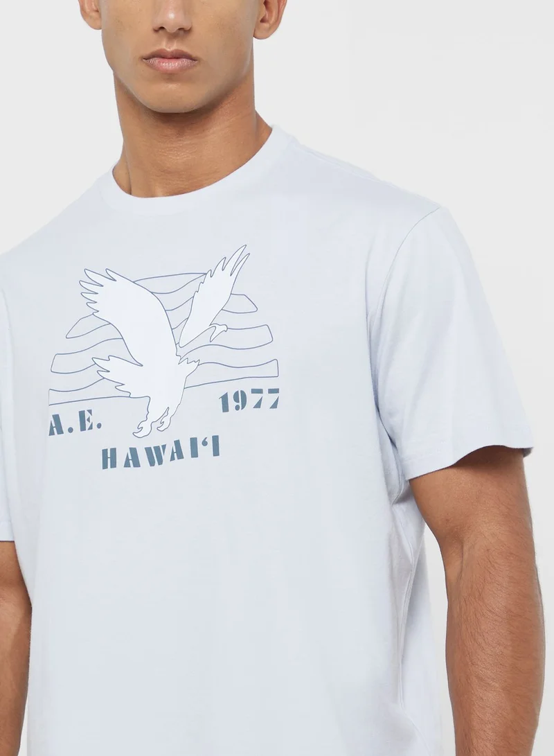 امريكان ايجل Embroidered Graphic Crew Neck T-Shirt