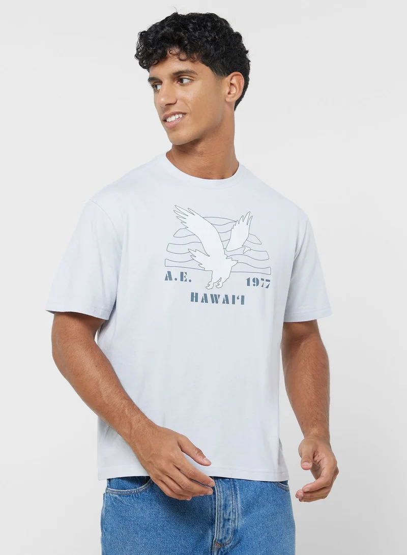 امريكان ايجل Embroidered Graphic Crew Neck T-Shirt