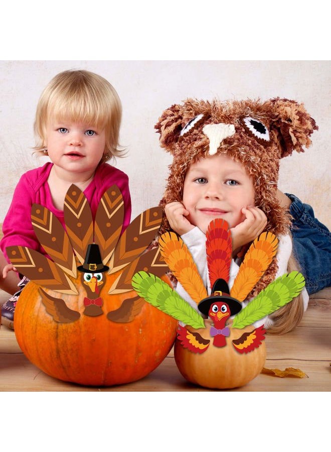 Konsait Thanksgiving Pumpkin Turkey Making Kit, Thanksgiving Turkey Craft for Kids, 6 Turkeys Fall Decor, for Give Thanks Thanksgiving Party Fall Turkey Craft Thanksgiving Party Games Accessories - Image 5