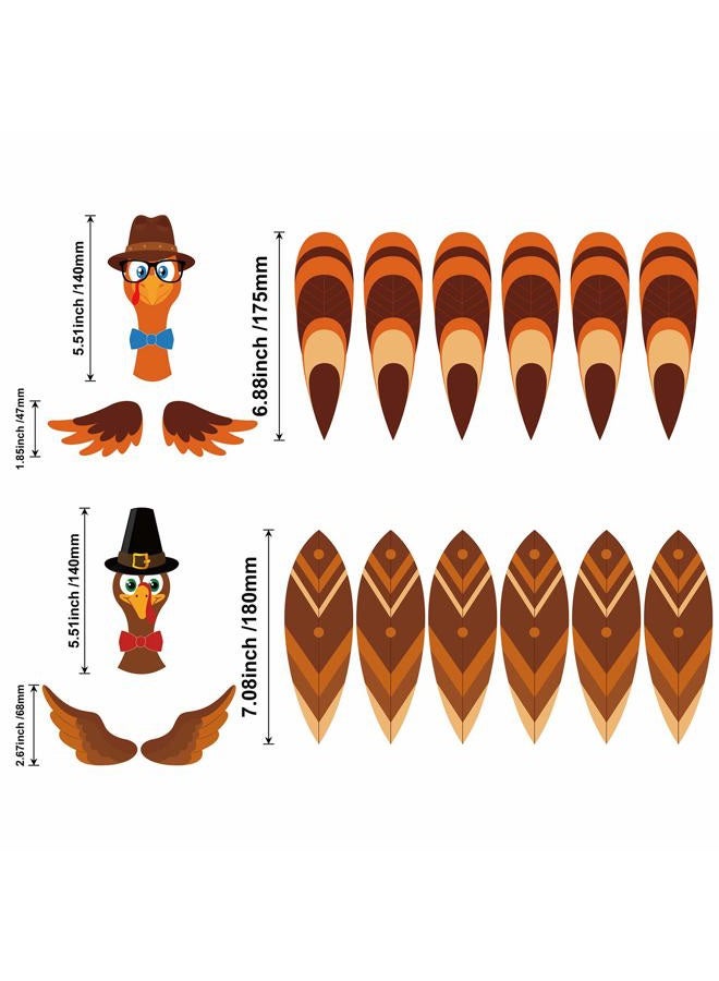 Konsait Thanksgiving Pumpkin Turkey Making Kit, Thanksgiving Turkey Craft for Kids, 6 Turkeys Fall Decor, for Give Thanks Thanksgiving Party Fall Turkey Craft Thanksgiving Party Games Accessories - Image 3