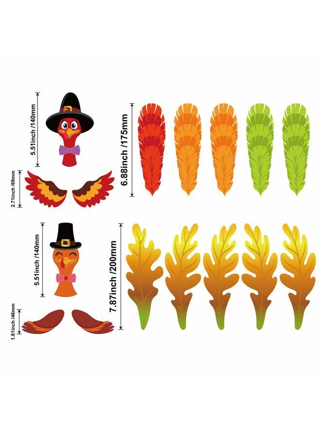Konsait Thanksgiving Pumpkin Turkey Making Kit, Thanksgiving Turkey Craft for Kids, 6 Turkeys Fall Decor, for Give Thanks Thanksgiving Party Fall Turkey Craft Thanksgiving Party Games Accessories - Image 4