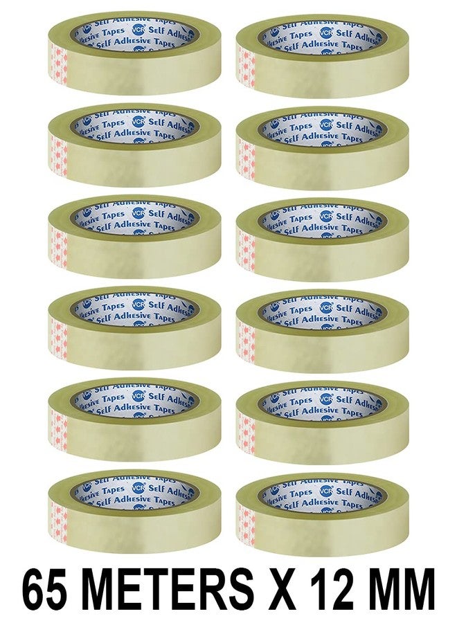 VCR Self Adhesive Transparent Cello Tape - 65 Meters in Length - 12mm / 0.5" Width - 12 Rolls Per Pack - BOPP Industrial Packaging Tape for E-Commerce Box Packing, Office and Home use - Image 3
