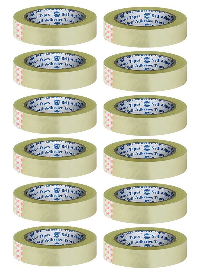 VCR Self Adhesive Transparent Cello Tape - 65 Meters in Length - 12mm / 0.5" Width - 12 Rolls Per Pack - BOPP Industrial Packaging Tape for E-Commerce Box Packing, Office and Home use - Image 2
