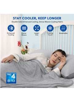 Excefore Cooling Blankets, Blankets for Hot Sleepers, Summer Blanket Thin Lightweight Breathable Soft Double Side Enhanced Cooling Blanket for Bed, Keep Cool for Night Sweats, Grey, 150*200cm  - Image 2