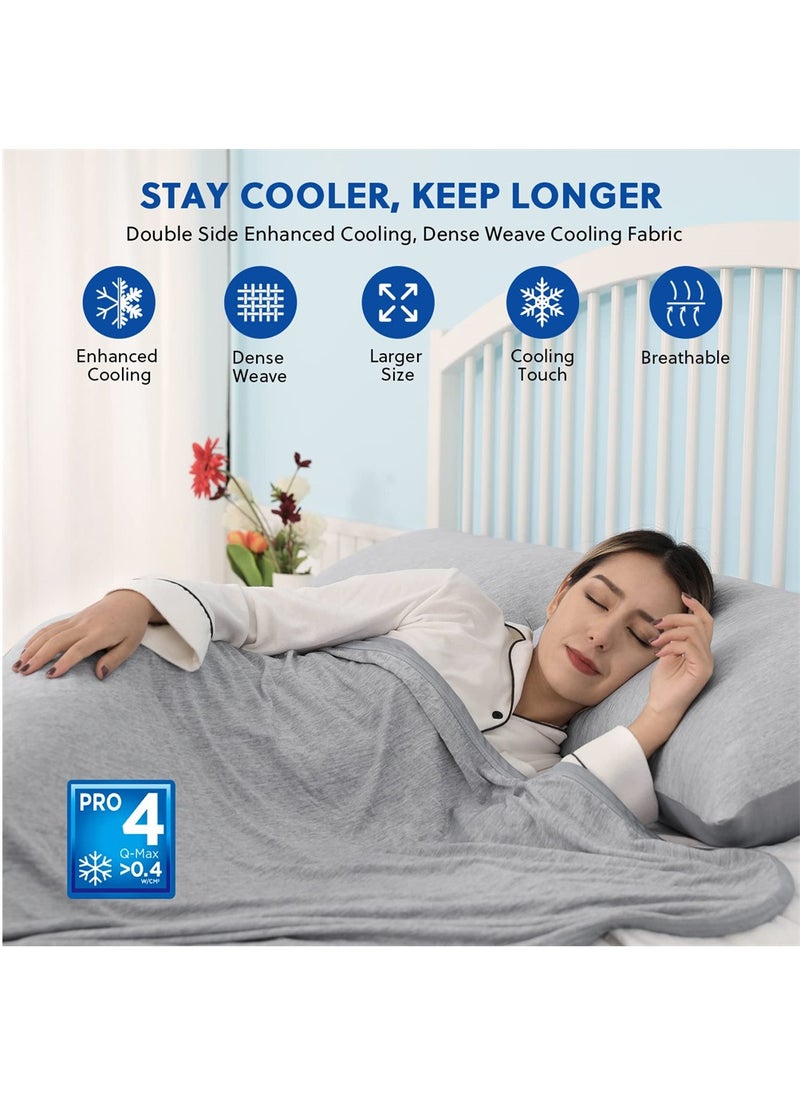 Excefore - Cooling Blankets, Blankets for Hot Sleepers, Summer Blanket Thin Lightweight Breathable Soft Double Side Enhanced Cooling Blanket for Bed, Keep Cool for Night Sweats, Grey, 150*200cm - Image 1