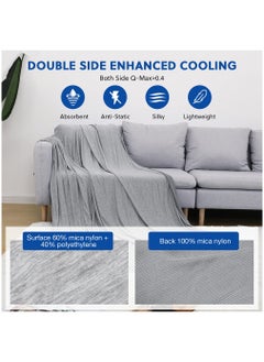 Excefore Cooling Blankets, Blankets for Hot Sleepers, Summer Blanket Thin Lightweight Breathable Soft Double Side Enhanced Cooling Blanket for Bed, Keep Cool for Night Sweats, Grey, 150*200cm  - Image 4