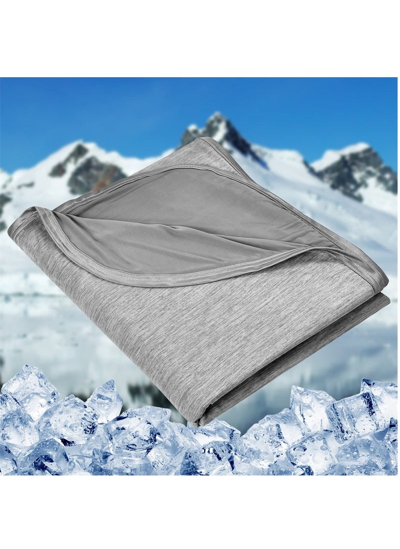 Excefore - Cooling Blankets, Blankets for Hot Sleepers, Summer Blanket Thin Lightweight Breathable Soft Double Side Enhanced Cooling Blanket for Bed, Keep Cool for Night Sweats, Grey, 150*200cm - Image 1