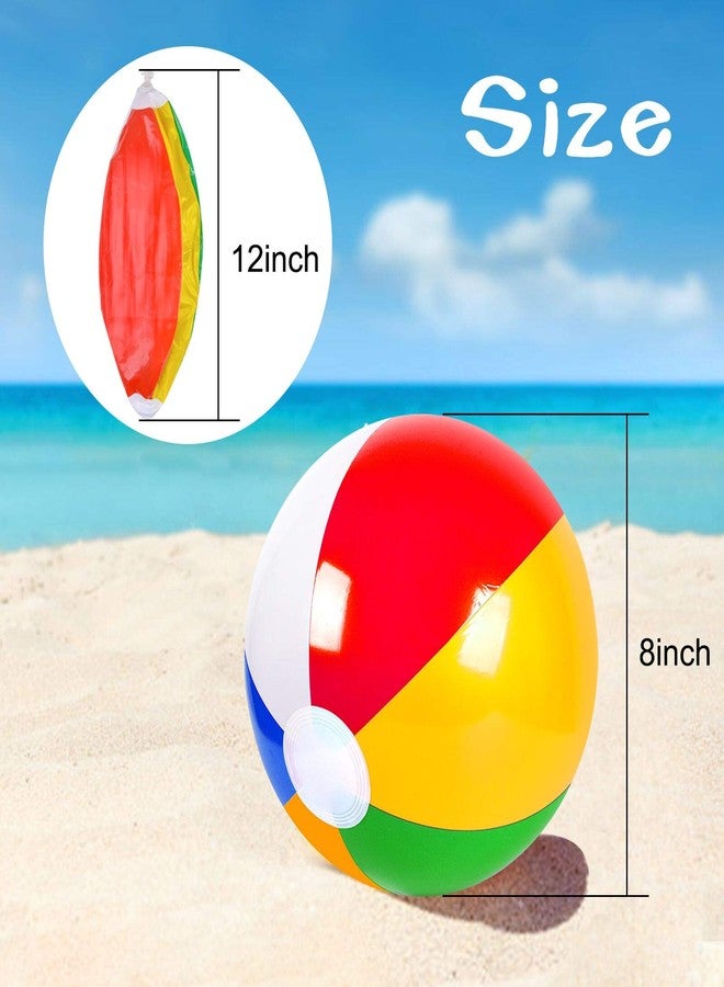 Coopay 50 Pack Inflatable Beach Balls Classic Rainbow Swimming Pool Ball Birthday Beach Party Decoration Summer Water Games Gifts 8 to 12 Inches from Inflated to Deflated - Image 2