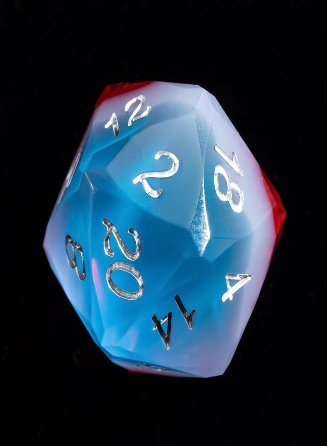 CRITALLIC 7PCS DND Dice Set,Transparent Sharp Edge Dice Set D&D RPG Polyhedral Die,for Dungeons and Dragons TTRPG Games Roleplaying Games,with Gift Box(Red & White & Blue) - Image 2