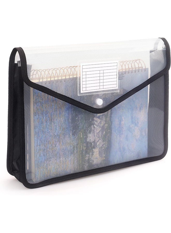 Plastic Expanding File Folder, Transparent envelopes with Snap Closure, No Dividers, Large Capacity, Fit Letter/A4 Size - Image 1