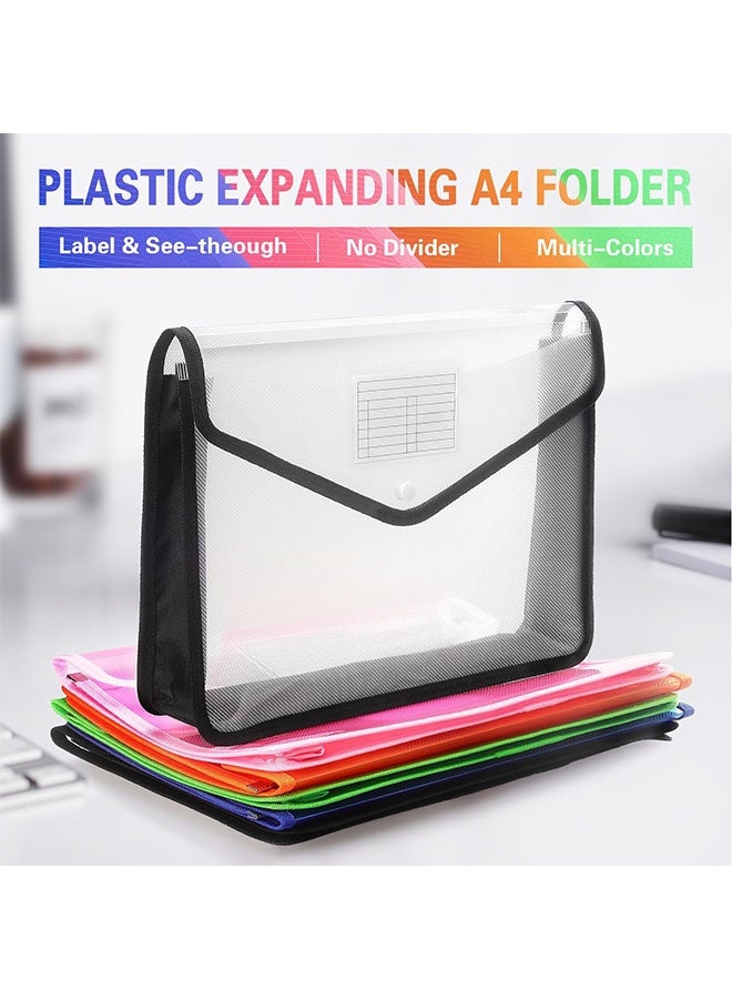 Plastic Expanding File Folder, Transparent envelopes with Snap Closure, No Dividers, Large Capacity, Fit Letter/A4 Size - Image 3