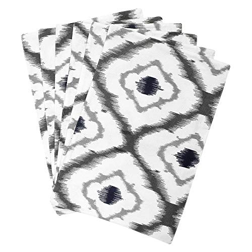 Dekor World 3 Ikat Printed Grey Table Runner with 4 Pcs Place Mat and Napkin (33x120cm/33x47cm/45x45cm) (Pack of 13 Pcs)-4 Seater Dinning & Center Table - Image 3