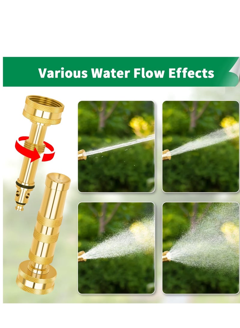 Zikra Brass Hose Nozzle, High Pressure Jet Nozzles 2 Pack, Heavy Duty Sprayer for Garden Hoses, Adjustable Spray Gun, Solid Twist Water Hose Nozzle for Patio, Lawn, Car Wash, Extra 6 Rubber Washers - Image 4