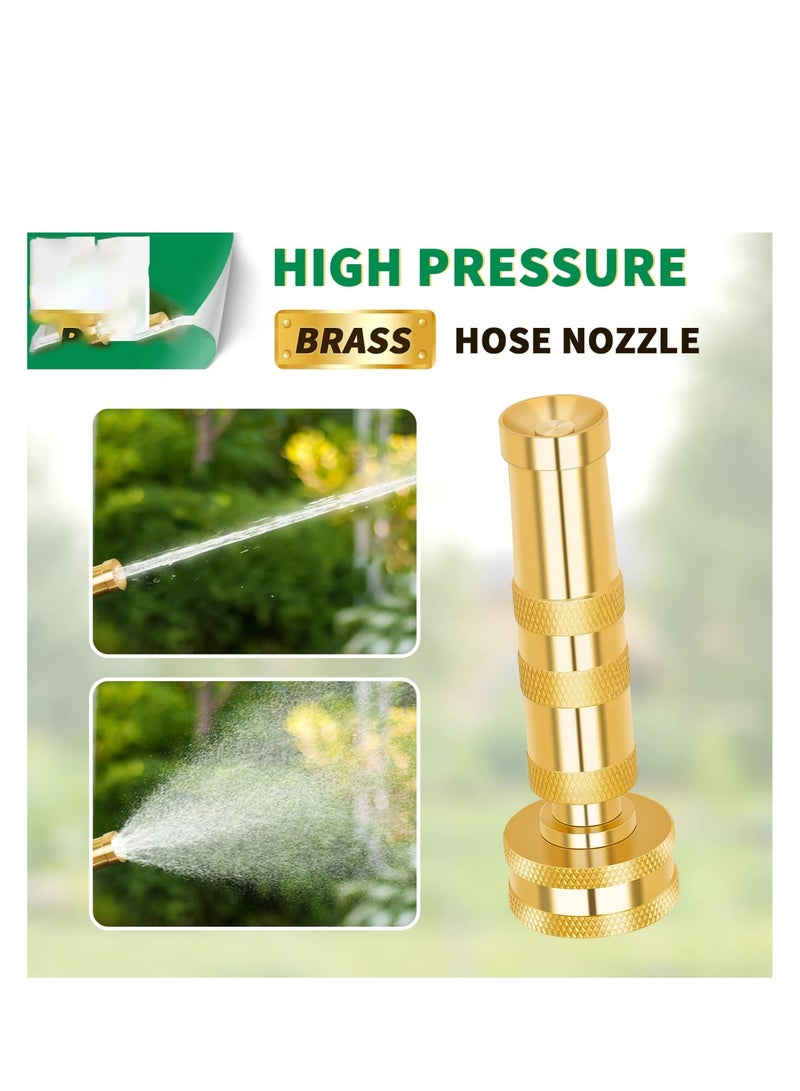 Zikra Brass Hose Nozzle, High Pressure Jet Nozzles 2 Pack, Heavy Duty Sprayer for Garden Hoses, Adjustable Spray Gun, Solid Twist Water Hose Nozzle for Patio, Lawn, Car Wash, Extra 6 Rubber Washers - Image 5