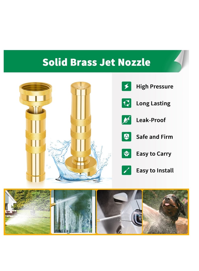 Zikra Brass Hose Nozzle, High Pressure Jet Nozzles 2 Pack, Heavy Duty Sprayer for Garden Hoses, Adjustable Spray Gun, Solid Twist Water Hose Nozzle for Patio, Lawn, Car Wash, Extra 6 Rubber Washers - Image 3