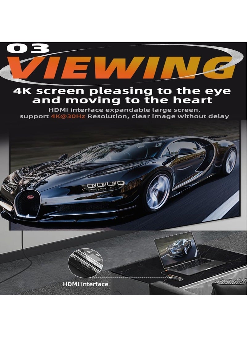 Captaintech USB C Hub Multiport Adapter, 5 in 1 Docking Station, USB-C Adapter with HDMI 4K 30Hz, LAN RJ45, 100W PD, USB 3.0 and USB 2.0 for MacBook Pro/Air M1, iPad Pro/Air, Surface Pro 5-in-1 Dock - Image 4