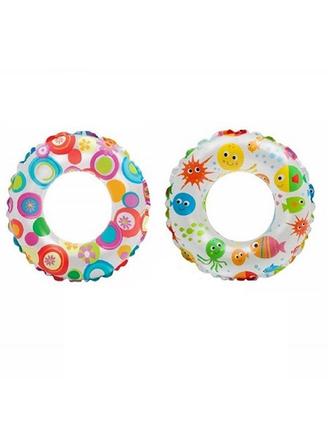 ClearChoice:- Swim Ring Lively Printed Inflatable Tube for Pool Children and Kids Pool Swim Rings(6-10 Years)(Multi Color)(Size - 24''inch)(Combo) - Image 1