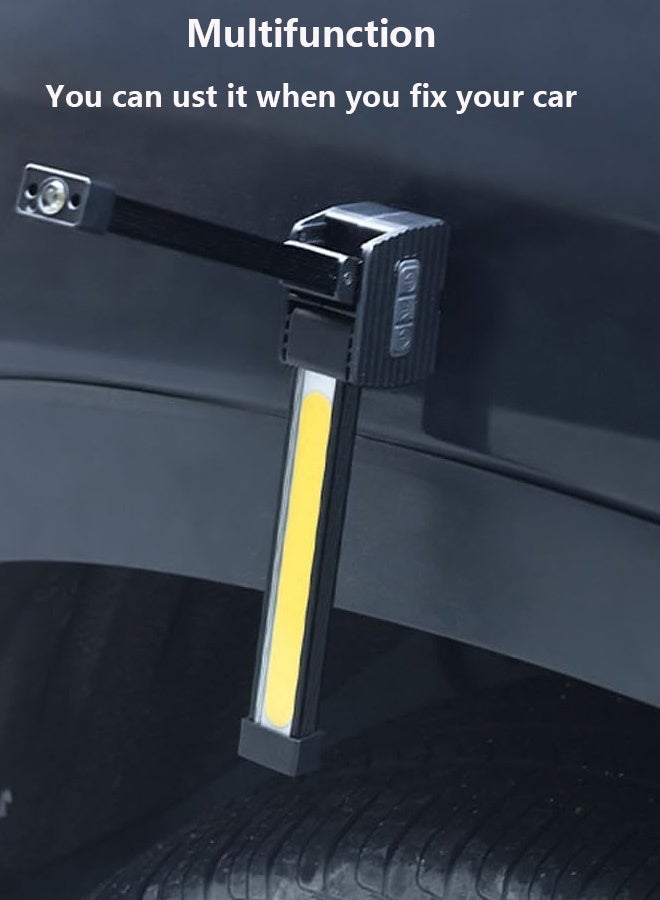 Gym Lamp for Posing, 180 Degree Folding Magnetic Work Light, 7th Gear Dimming, Portable Magnetic LED Flashlight with Hanging Hook, Handheld USB Rechargeable Power Bank Camping Light - Image 2