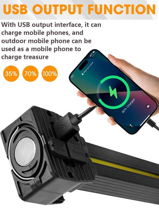 Gym Lamp for Posing, 180 Degree Folding Magnetic Work Light, 7th Gear Dimming, Portable Magnetic LED Flashlight with Hanging Hook, Handheld USB Rechargeable Power Bank Camping Light - Image 5