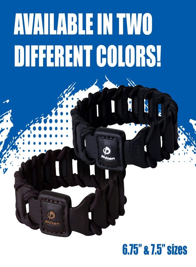 Phiten Fuse Titanium Bracelet - Durable Leather-Textured Silicone with Woven Nylon Cord, Permeated with Premium Aqua-Titanium and Micro-Titanium Spheres for Sports, Gym, Athletics, Black 6.75" - Image 5