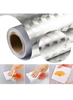 FEELING MALL Kitchen Backsplash Stickeraluminum Foil Orange Peel Texture Wall Paper Waterproof Removable High Temperature Resistant Diy Wallpaper Kitchen Wall Stickers (2 Mt)  - Image 1
