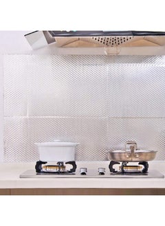 FEELING MALL Kitchen Backsplash Stickeraluminum Foil Orange Peel Texture Wall Paper Waterproof Removable High Temperature Resistant Diy Wallpaper Kitchen Wall Stickers (2 Mt)  - Image 5