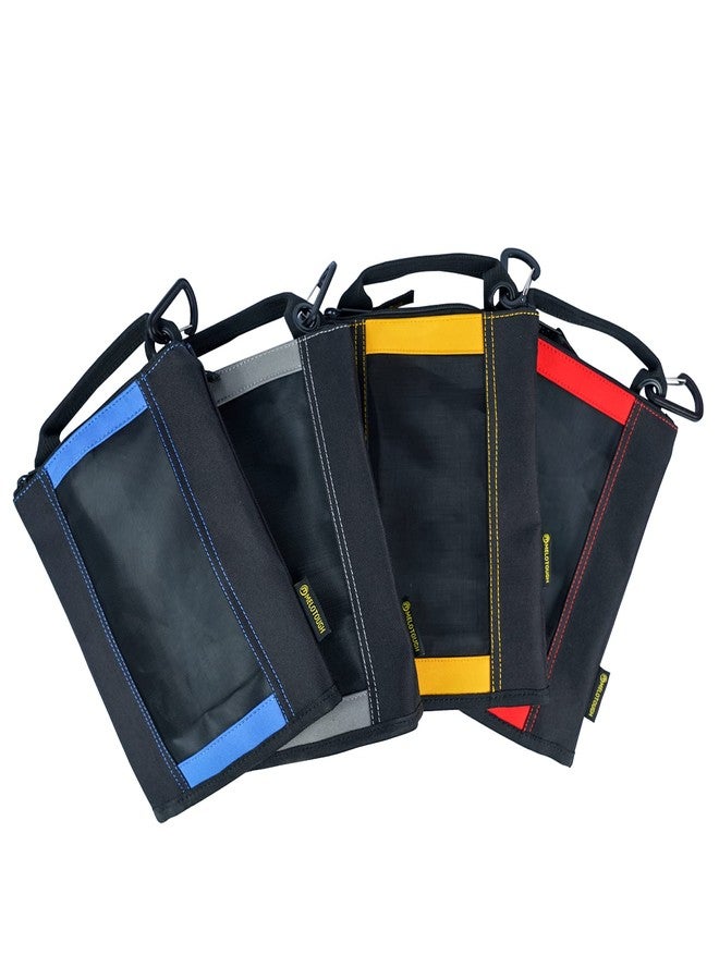 MELOTOUGH Fastener Bag Small Zip Tool Pouch Canvas Utility Zipper Tool Bag with Heavy Duty Mesh Window,Carabiner Clip (4 Pack) - Image 1