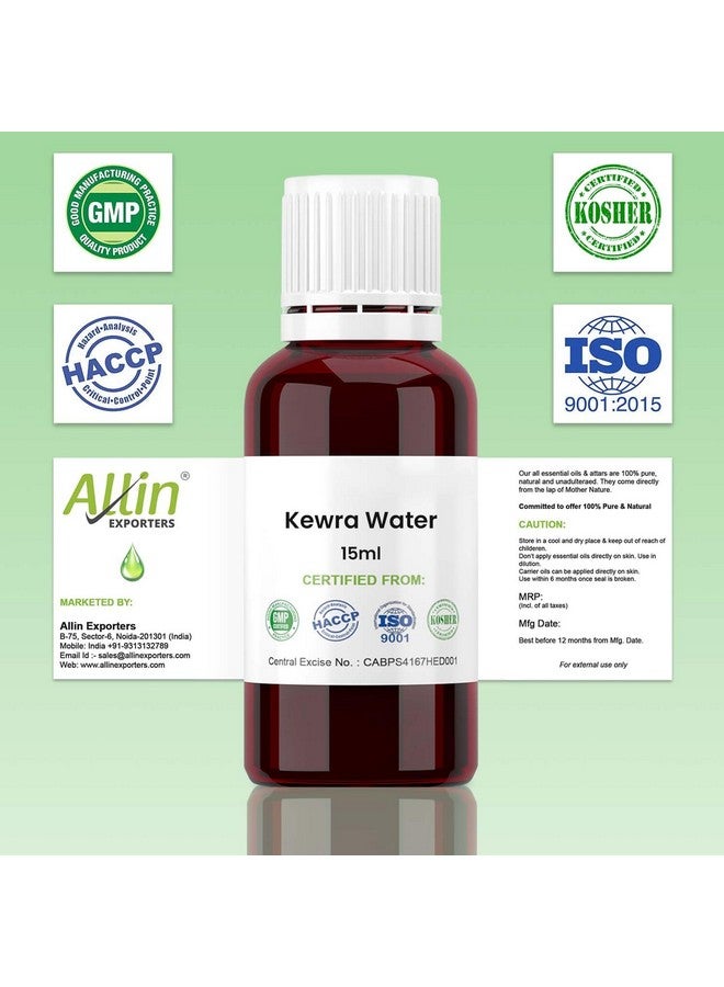 Allin Exporters Kewra Water - 100% Pure Natural & Undiluted - 15 Ml - Image 4