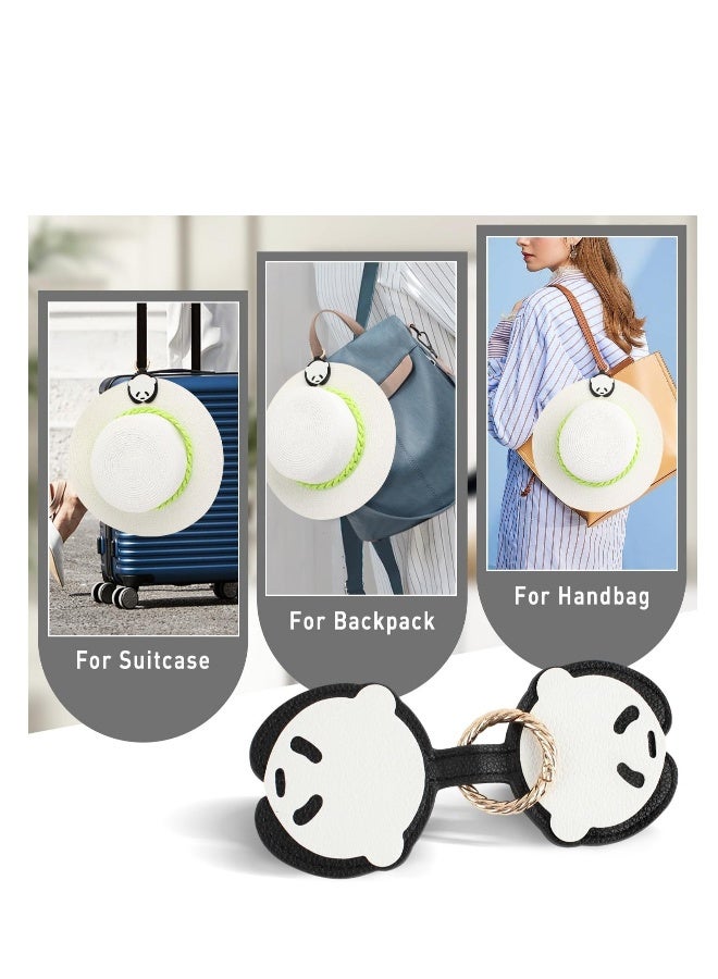Magnetic Hat Clip for Travel, PU Hat Clip, Handbag Hat Holder Bag Hat Holder Clip for Men Women Backpack Luggage, Panda Pattern, 1 Pcs  - Image 2