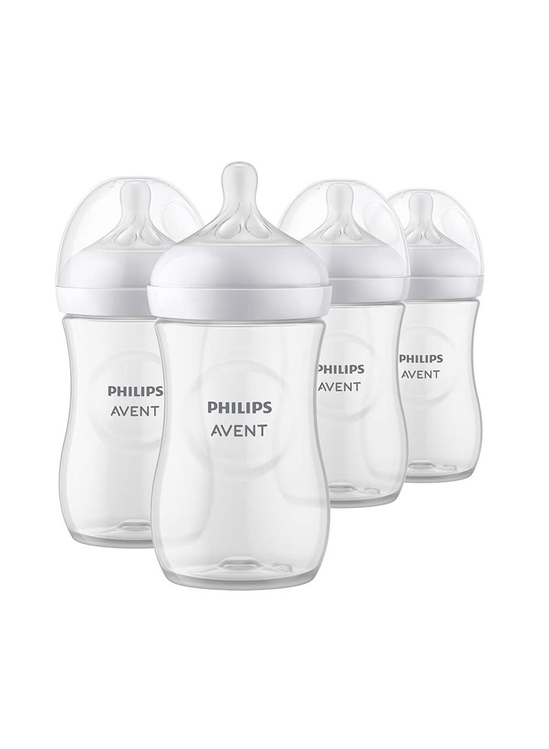 Philips Avent Natural Baby Bottle With Natural Response Clear 9Oz 4 Pack Scy903 04 - Image 1