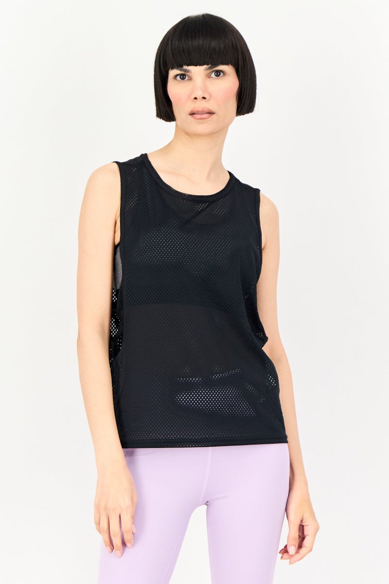 UNDER ARMOUR Women Loose Fit Sleeveless Training Tank Top, Black - Image 1