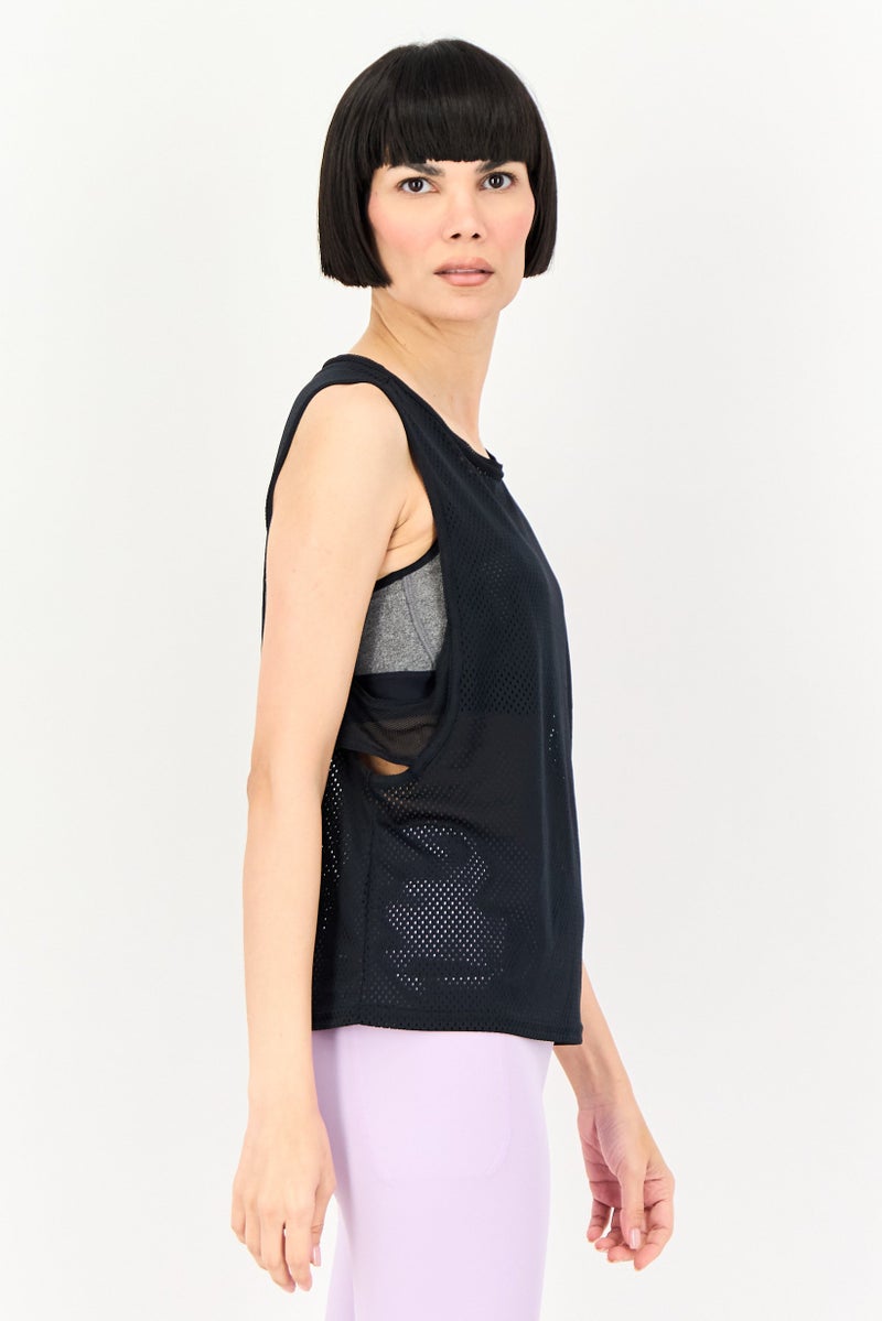 UNDER ARMOUR Women Loose Fit Sleeveless Training Tank Top, Black - Image 2