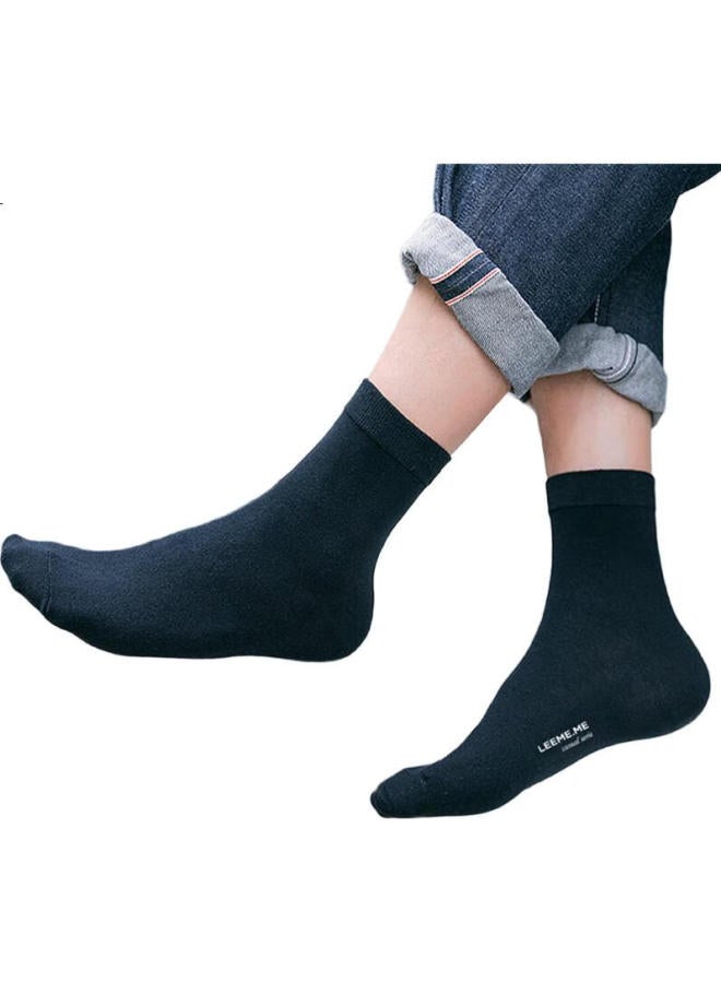 Leeme.Me Li Mi [Antibacterial] Men'S Socks, Spring Men'S Socks, Business Casual Mid-Calf Cotton Socks, All-Season Style, 6 Black, One Size Fits All - Image 1