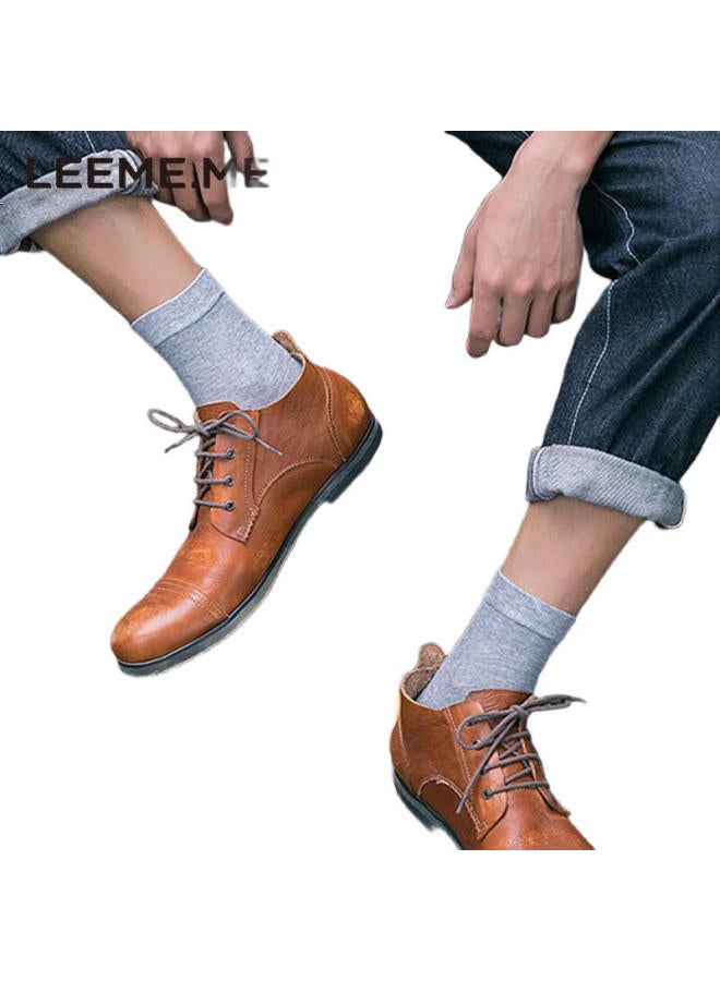 Leeme.Me Li Mi [Antibacterial] Men'S Socks, Spring Men'S Socks, Business Casual Mid-Calf Cotton Socks, All-Season Style, 6 Black, One Size Fits All - Image 3