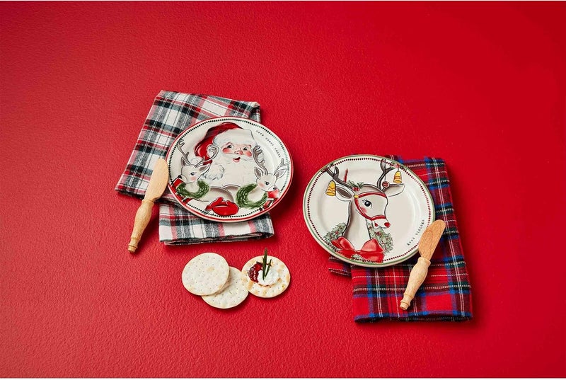 Mud Pie Appetizer Set plate 6 12 dia Reindeer - Image 3