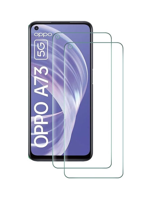 2 Pieces  Tempered Glass Screen Protector Clear Designed For Oppo A73 5G Full Screen Coverage And Bubble Free