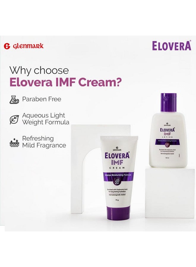 Elovera Intense Moisturizing Cream Imf 75G | Enriched With Hyaluronic Acid With Anti Ageing Benefits, Reduces Fine Lines & Wrinkles | Nourish & Rejuvenate Skin | Dermatologically Tested | Paraben Free - Image 4