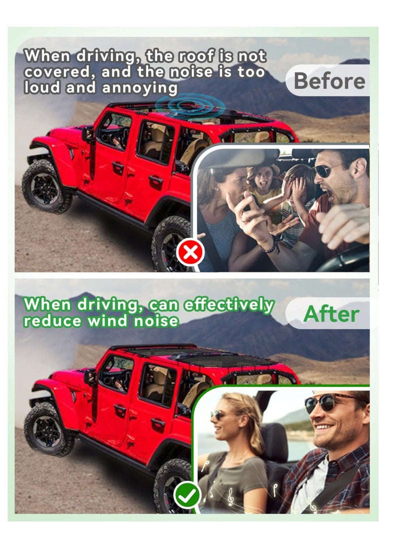 Generic Jeep Wrangler Sunshades, Front and Rear Mesh Sun Screen Shade, New Model UV Blocker, Summer Driving Comfort, Improve 2Pcs JL Unlimited (2018-Current) - Image 3