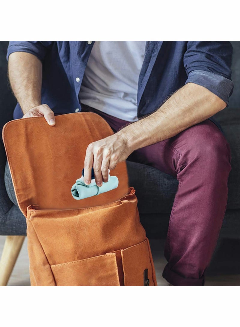 SYOSI زجاجة ماء قابلة للطي خالية من BPA - زجاجة ماء قابلة للطي للسفر والرياضة بسعة 20 أونصة، زرقاء - Image 5