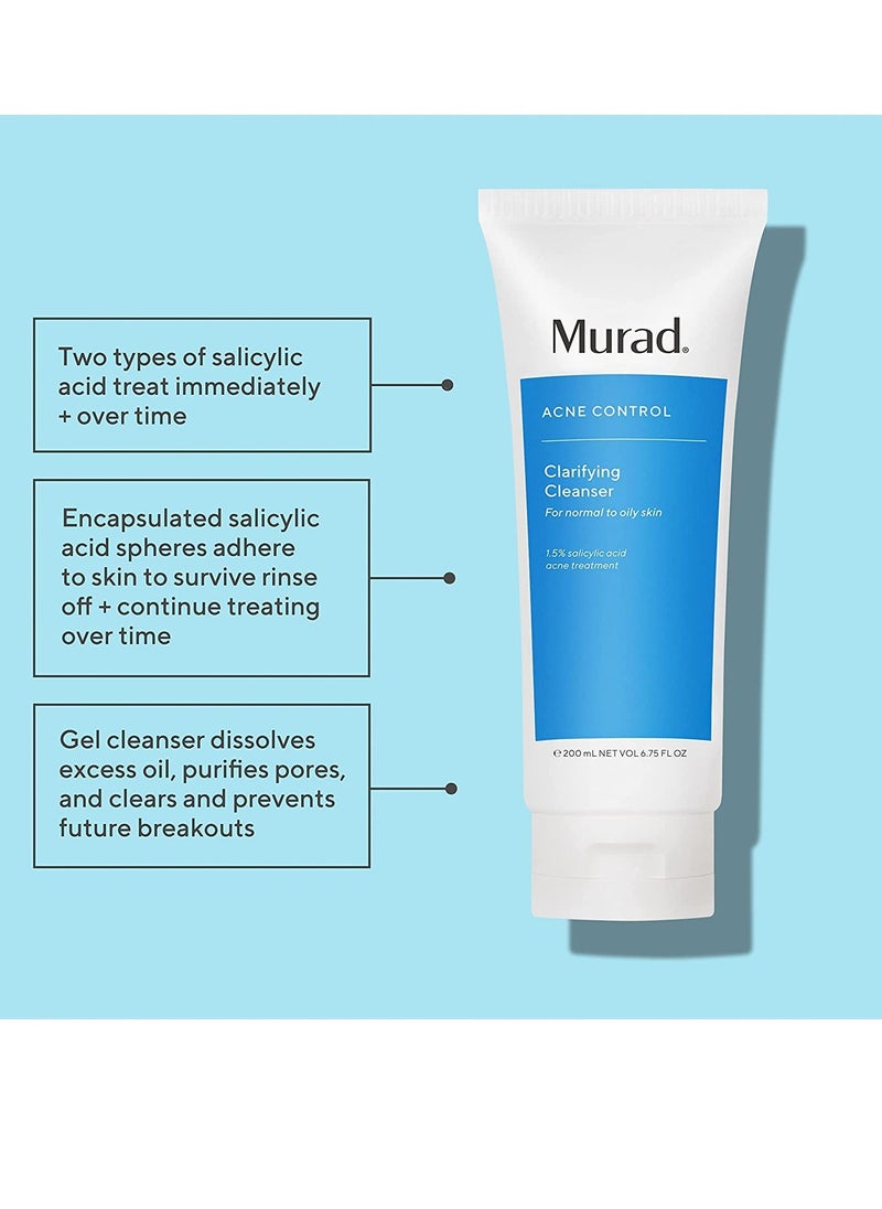 Murad Murad Hydration Bundle with Clarifying Cleanser with Salicylic Acid - Gentle Exfoliating Facial Cleanser (6.75 oz) and Nutrient-Charged Water Gel - Hydration Face Moisturizer 1.7 fl oz  - Image 2