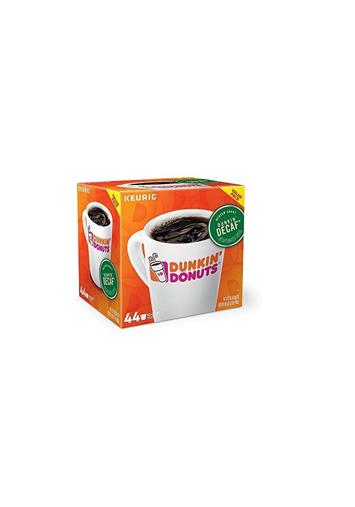 Dunkin Donuts Decaf Keurig SingleServe KCup Pods Medium Roast Box of 44 KCup Pods - Image 1