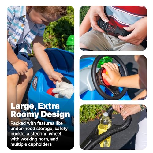 Step2 Whisper Ride II Buggy Kids Push Car, Ride On Toy, Stroller Substitute, Includes Seat Belt & Horn, Made of Durable Plastic, Max Weight 50 lbs., For Toddlers 1.5-4 Years Old, Blue - Image 4