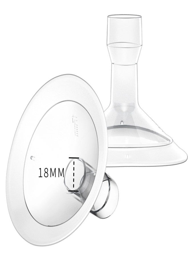 MOOMentaneous 18mm Oval Flanges Breast Pump Parts Compatible with Medela Breast Pumps PersonalFit, Maxflow, Freestyle Flex Swing Maxi Connector - Image 1