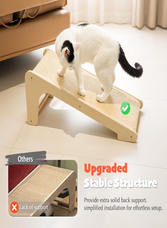 PETKARAY L Shape Cat Scratcher, Sisal Kitty Scratching Ramp, Vertical Scratch Pad for Indoor Cats, 25.2" Furniture Protector with Catnip, Classic - Image 4