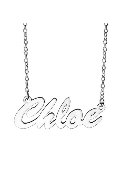 Custom Name Necklace For Women Personalized Name Necklace In Sterling Sliver Personalized With Any Name Or Word (Sterling Silver Script)