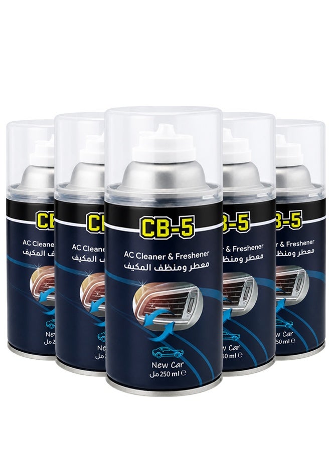 5 PCS CB-5 AC Cleaner & Freshener 250ml Car Air Conditioner Vent Cleaner Spray Air Vent Deodorizer Odor Eliminator AC Duct Cleaner Fresh Cabin Air Conditioning Cleaner for Cars SUVs Vans Pickup Trucks - Image 1