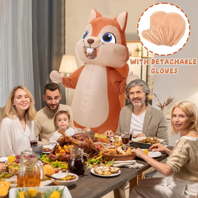 Spinosaurus Inflatable Squirrel Costume for Adult Christmas and Thanksgiving - Funny Blow Up Animal Suit for Halloween - Men and Women - Image 4